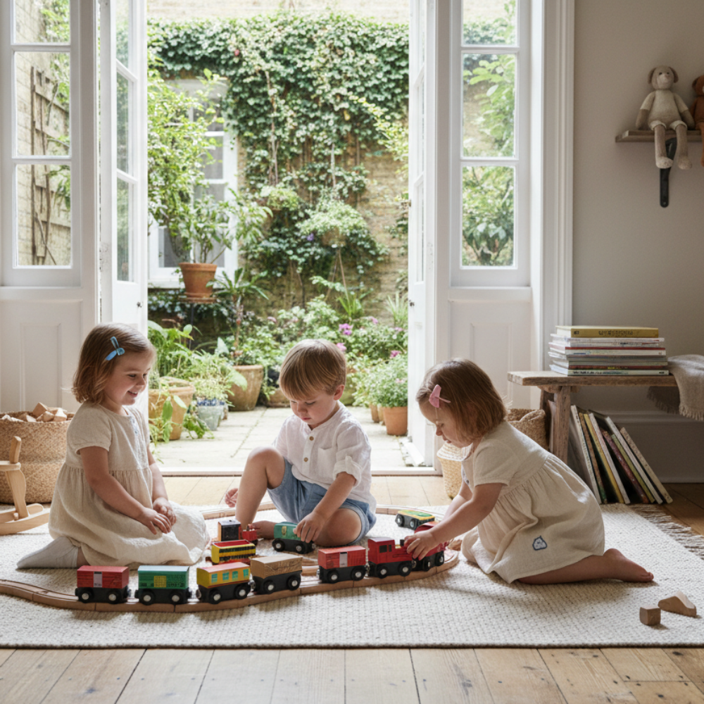 Little Wooden Train - 12 Carriages