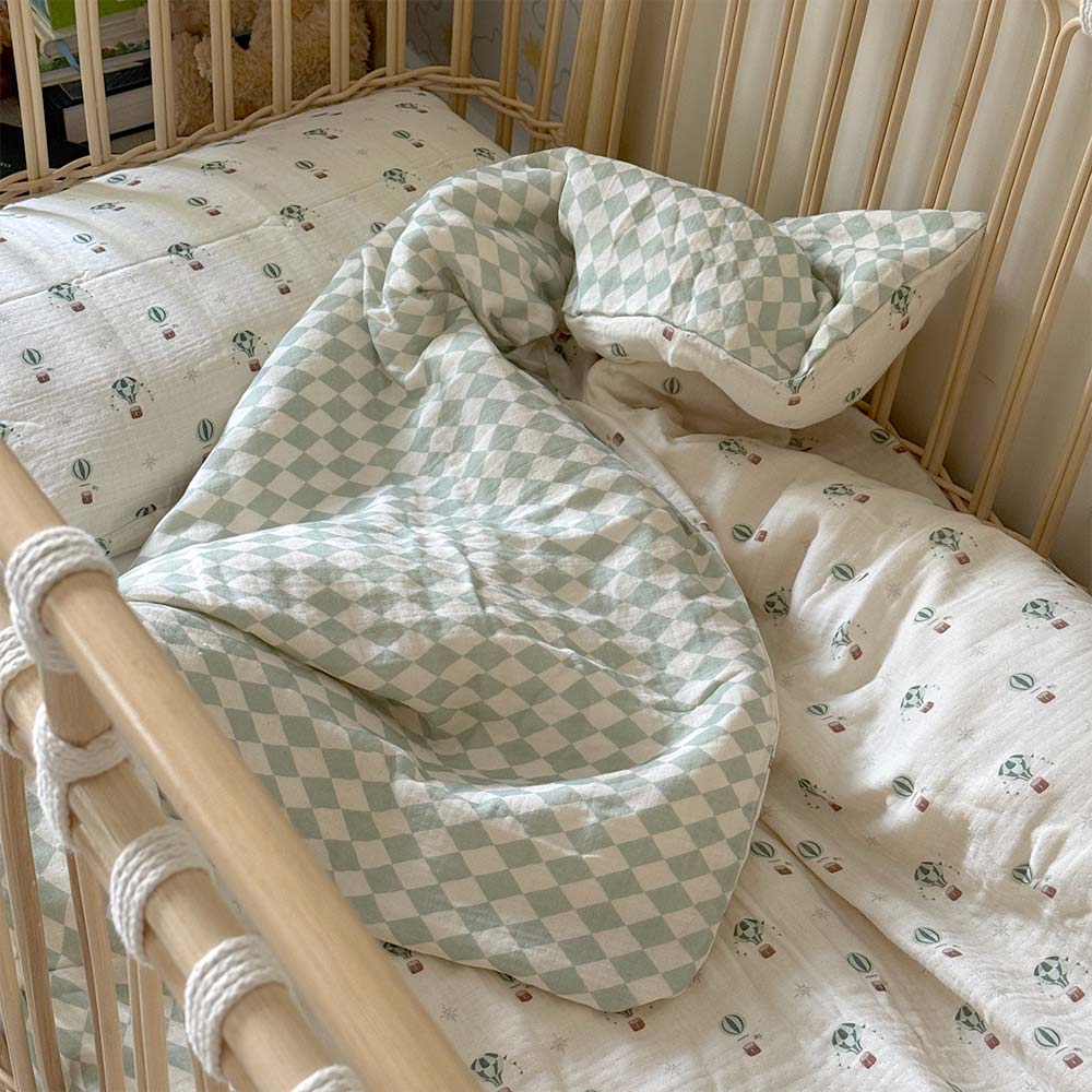 Organic Muslin Bedding Set - Hot Air Balloons