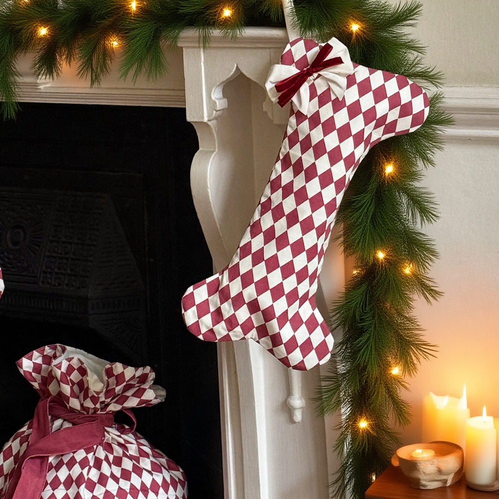 Harlequin Dog Stocking -  Mulled Wine