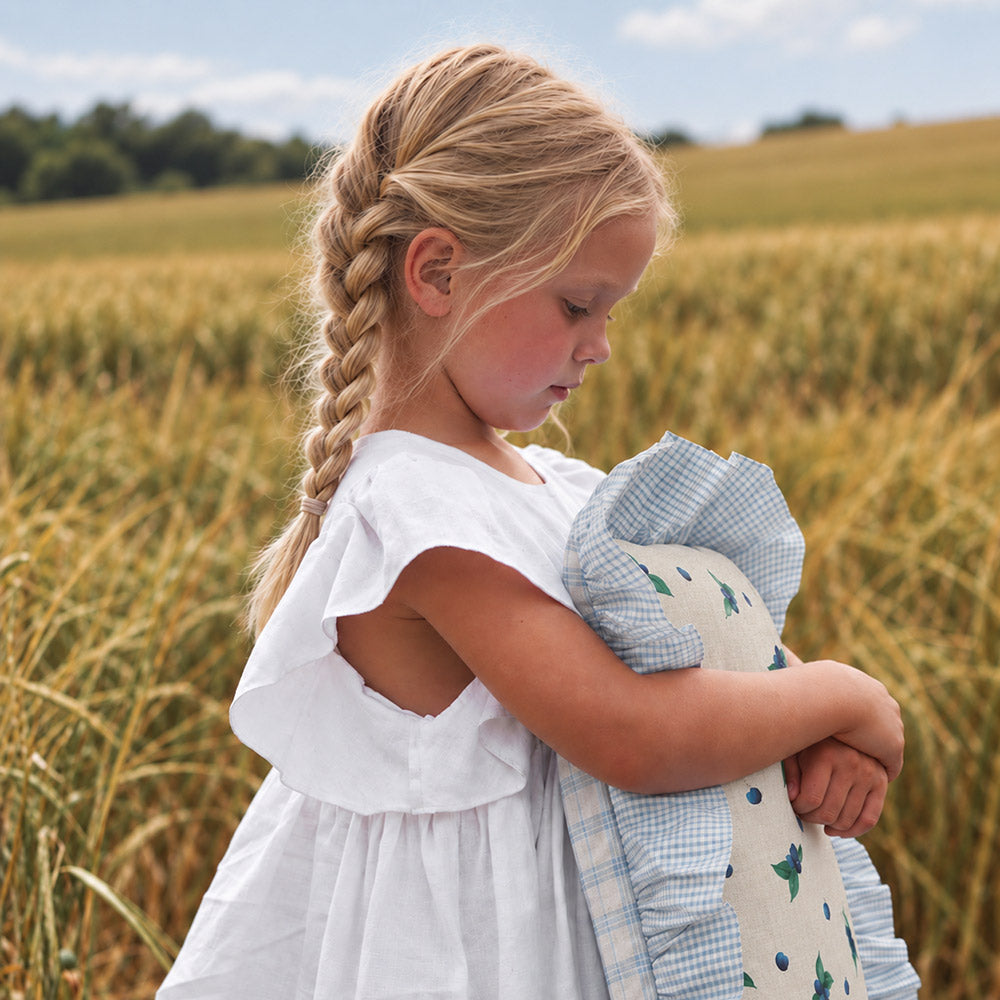 The Orchard Ruffled Quilt & Pillow Set - Blueberry