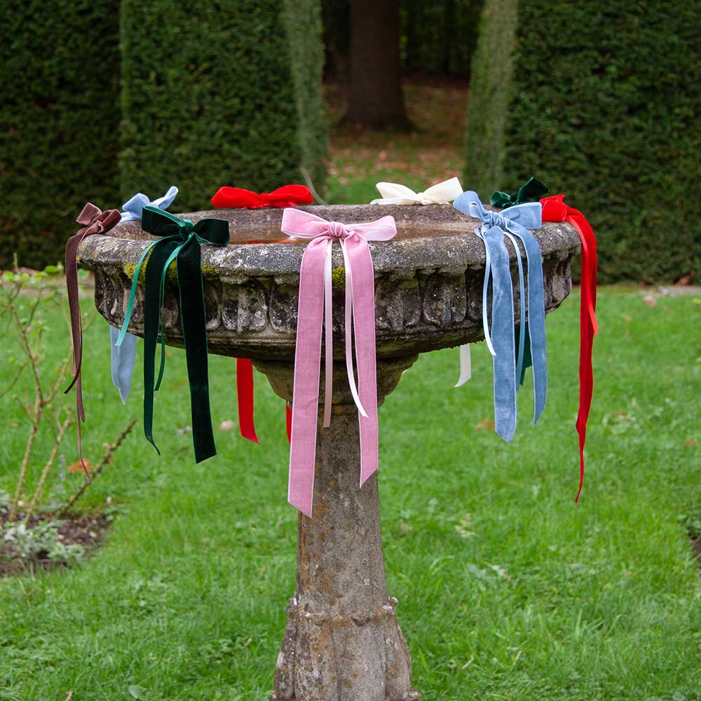 Velvet Decorative Bow - Rosewood (Set 4)