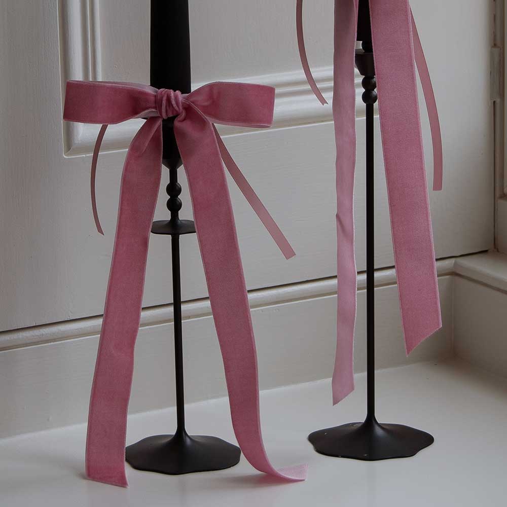 Velvet Decorative Bow - Rosewood (Set 4)
