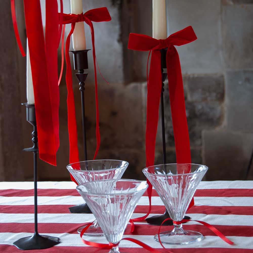 Velvet Decorative Bow - Crimson Berry (Set 4)