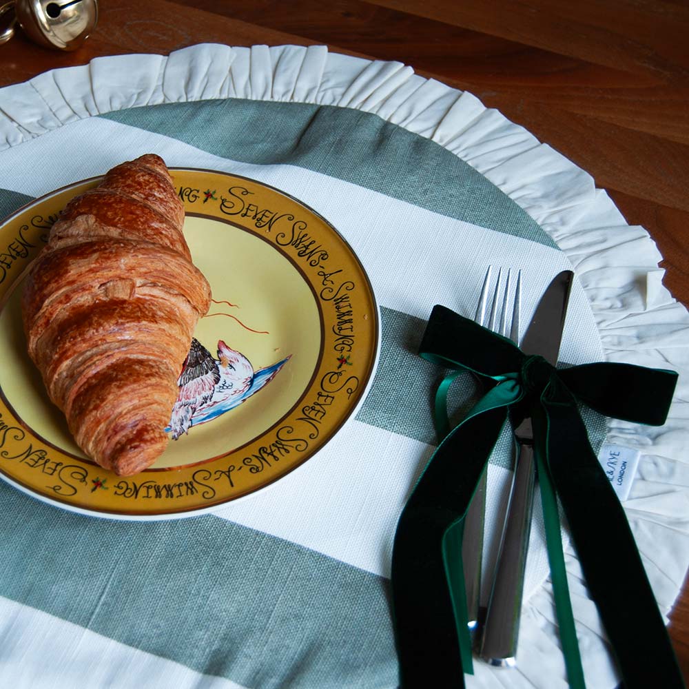 Round Ruffled Placemat - Sage