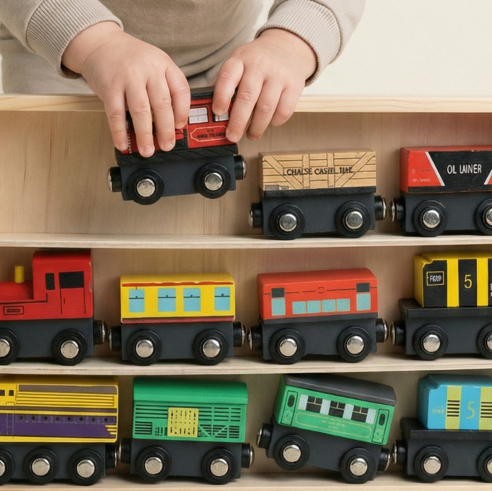 Little Wooden Train - 12 Carriages