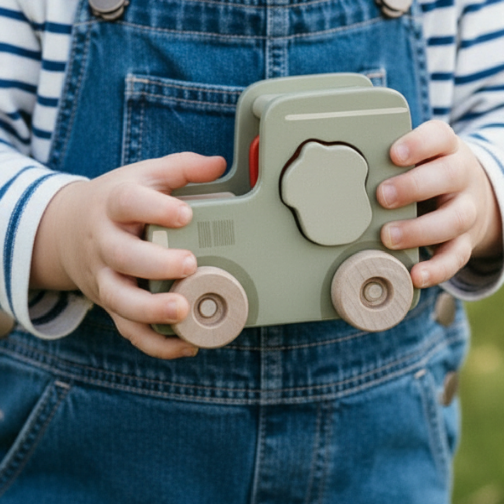 Little Wooden Tractor & Trailer Set