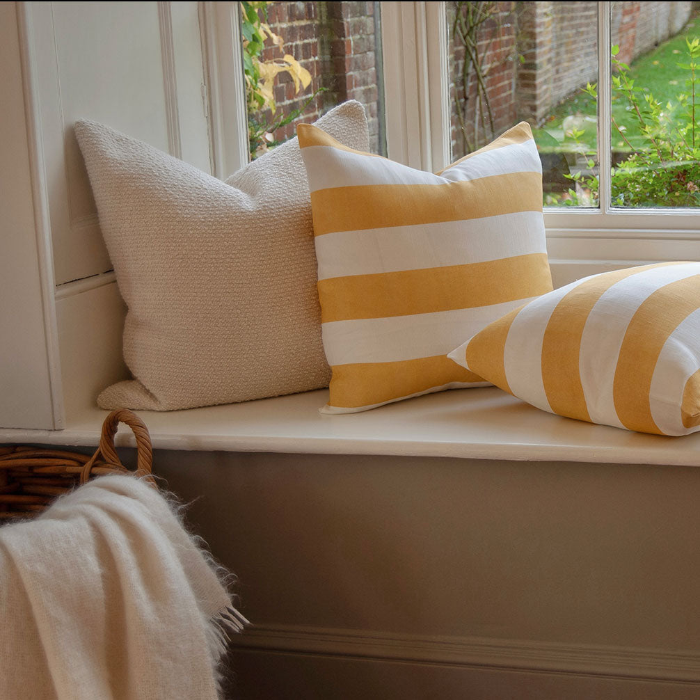 Riviera Striped Cushion Cover – Yellow