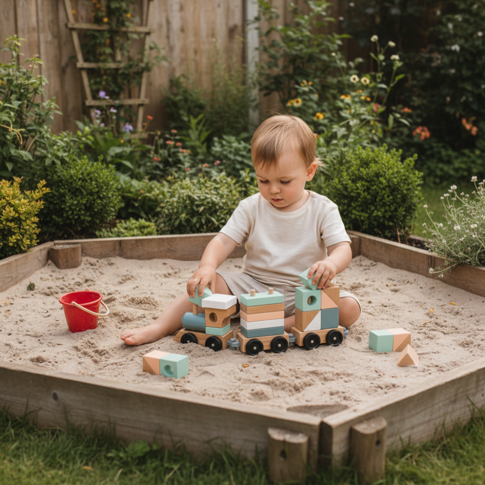 Little Wooden Stacking Train