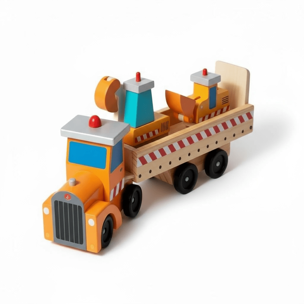 Little Wooden Construction Transport Lorry