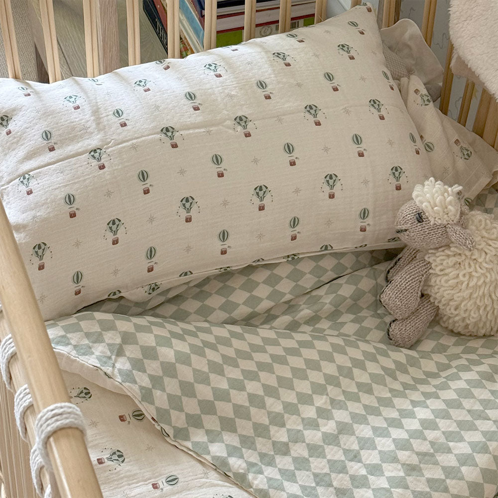 Organic Muslin Bedding  Set - Hot Air Balloons