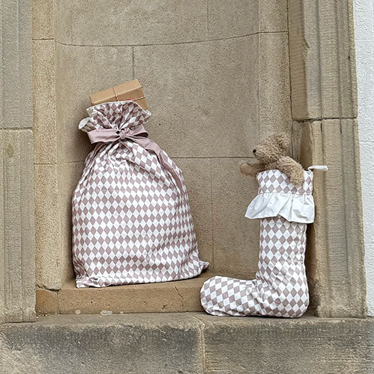 Harlequin Santa Sack - Chestnut Spice