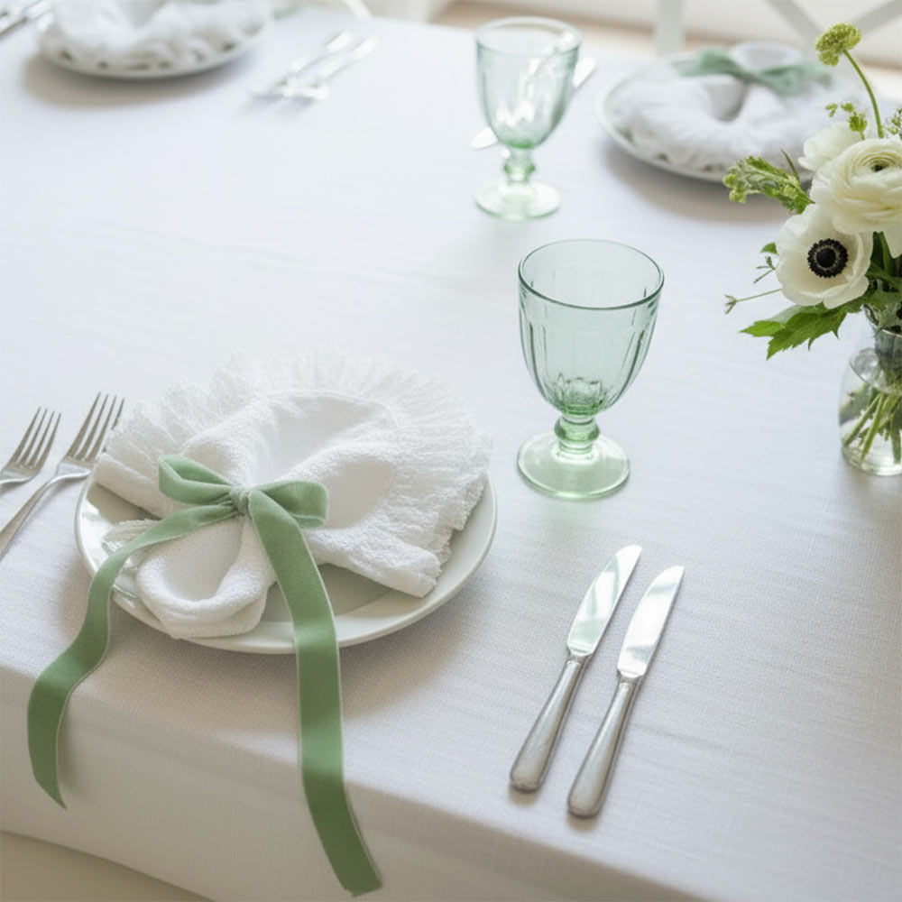 Velvet Decorative Bow: Vintage Mint (Set of 4)