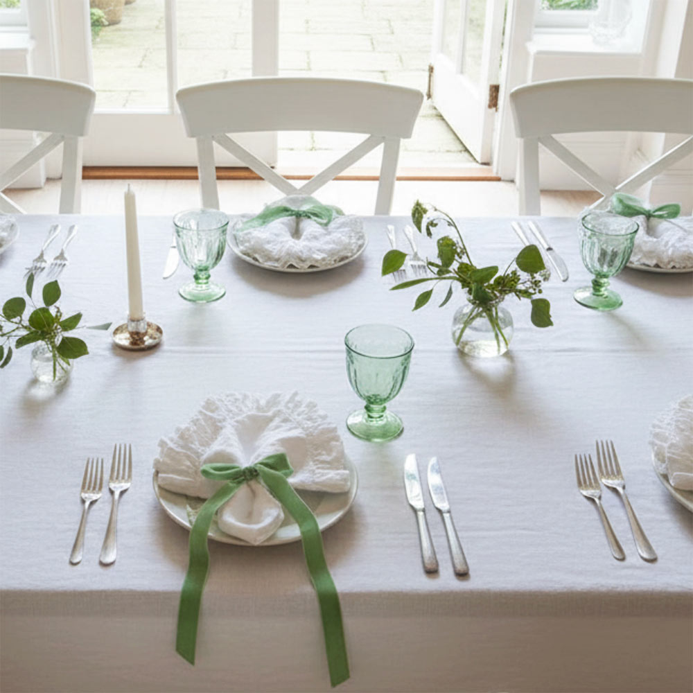 Velvet Decorative Bow: Vintage Mint (Set of 4)