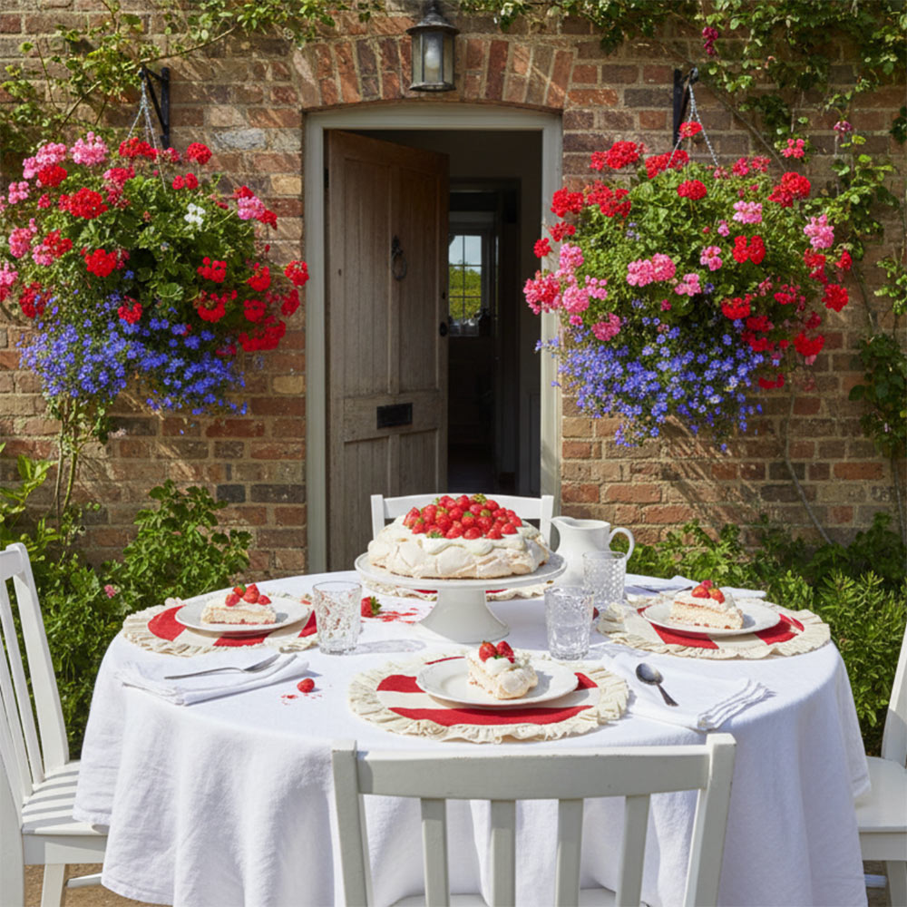 Round Ruffled Placemat - Red