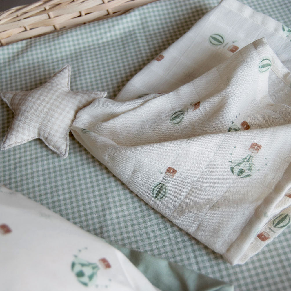 Organic Muslin Soother - By The Willow Tree / Hot Air Balloon