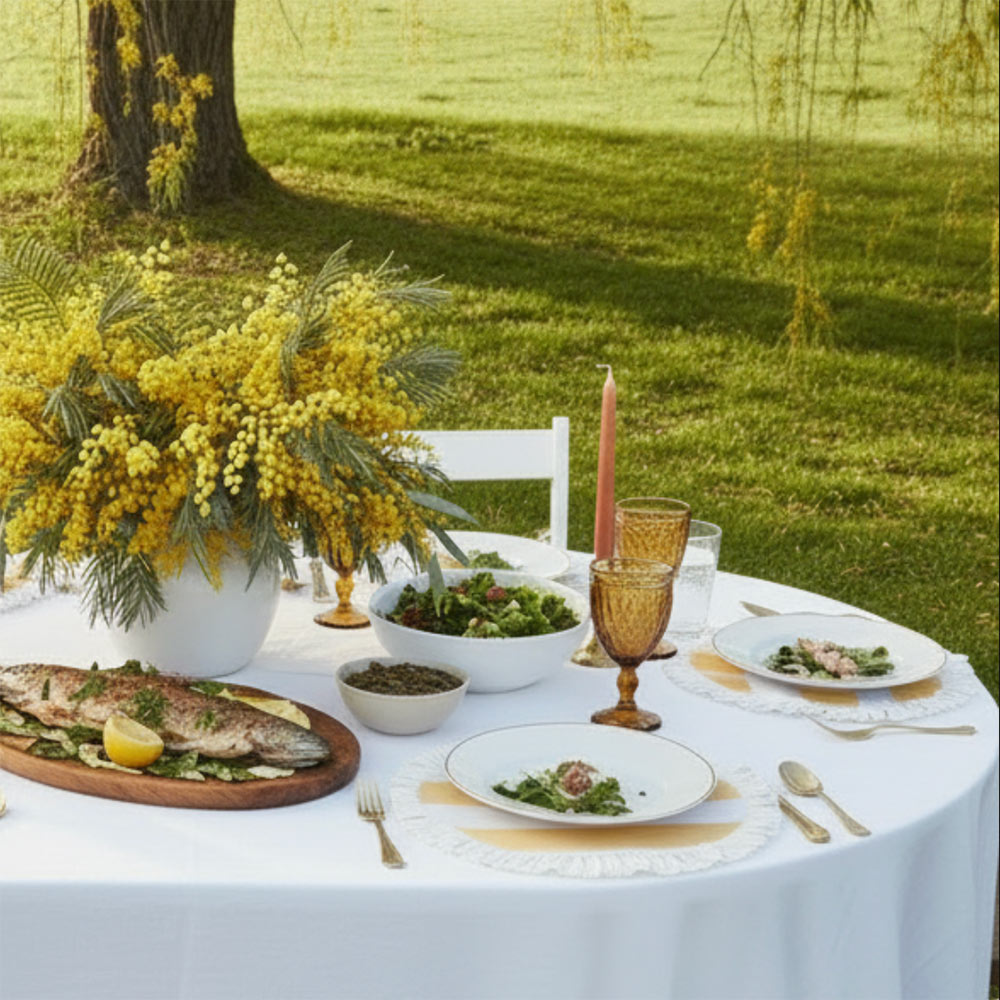 Round Ruffled Placemat - Yellow