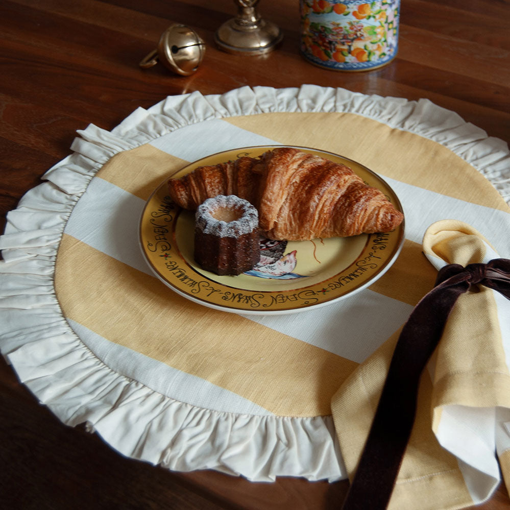 Riviera Round Ruffled Placemat – Yellow