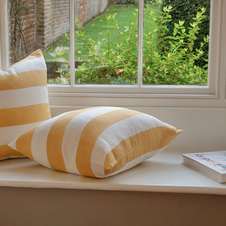 Riviera Striped Cushion Cover – Yellow