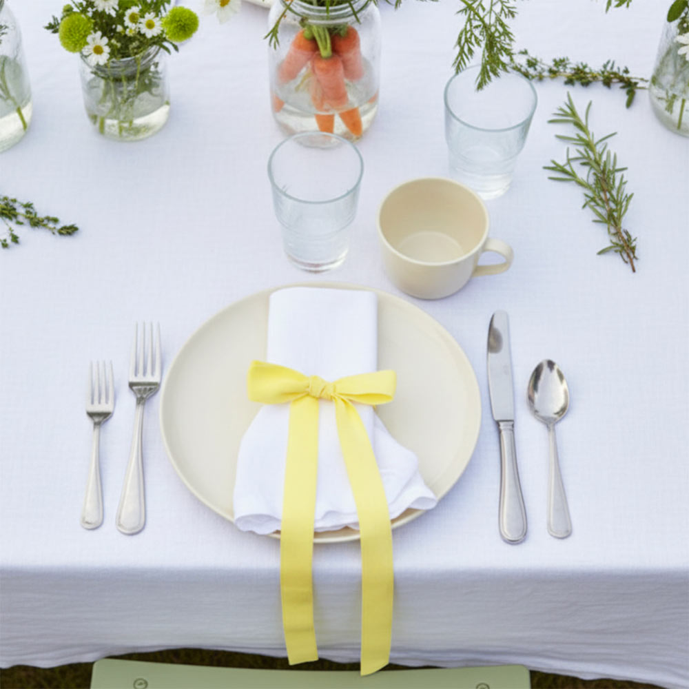 Velvet Decorative Bow - Lemon Zest (Set of 4)