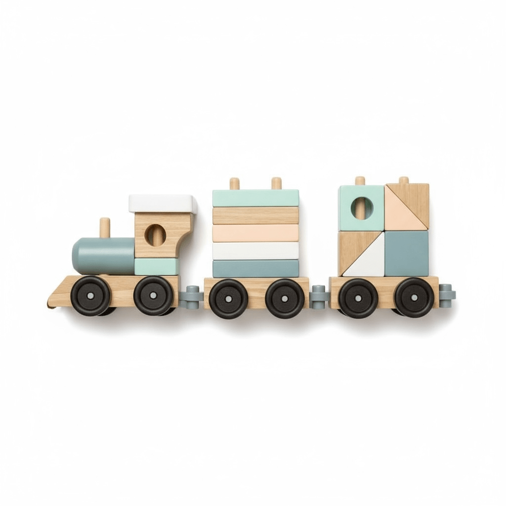 Little Wooden Stacking Train