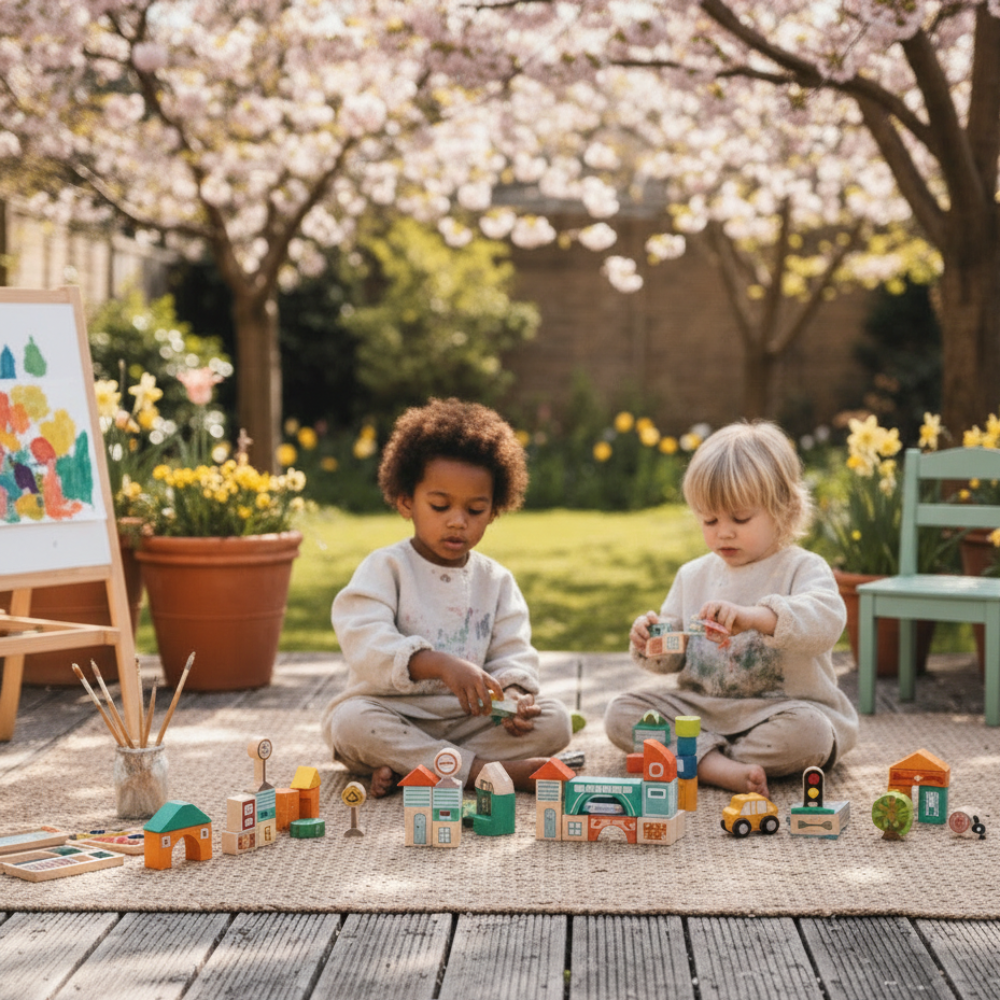 Little Wooden City Building Block Set