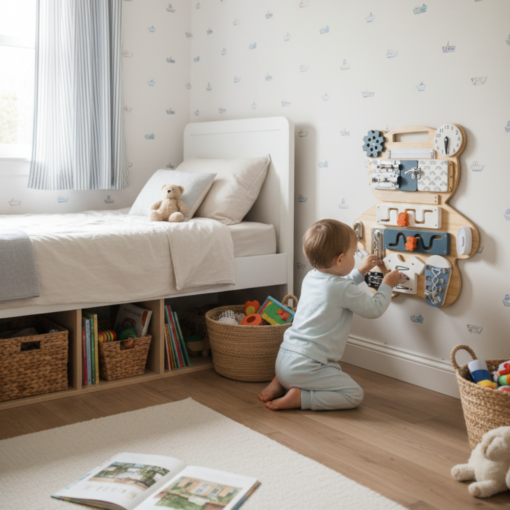 Little Wooden Bear-Shaped Wooden Busy Board